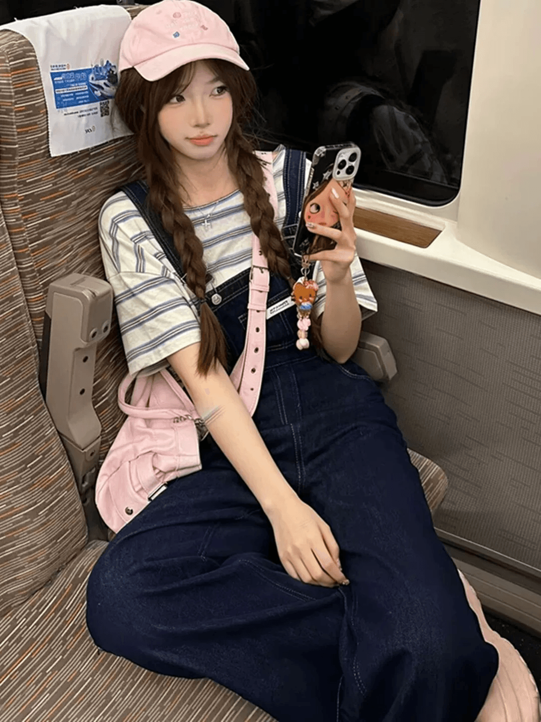 아메리칸 레트로 데님 멜빵 바지 여성 여름 루즈핏 귀여운 연령 감소 작은 키 자이언트 잘 생긴 슬림해 보이는 스트레이트 팬츠 이미지 2
