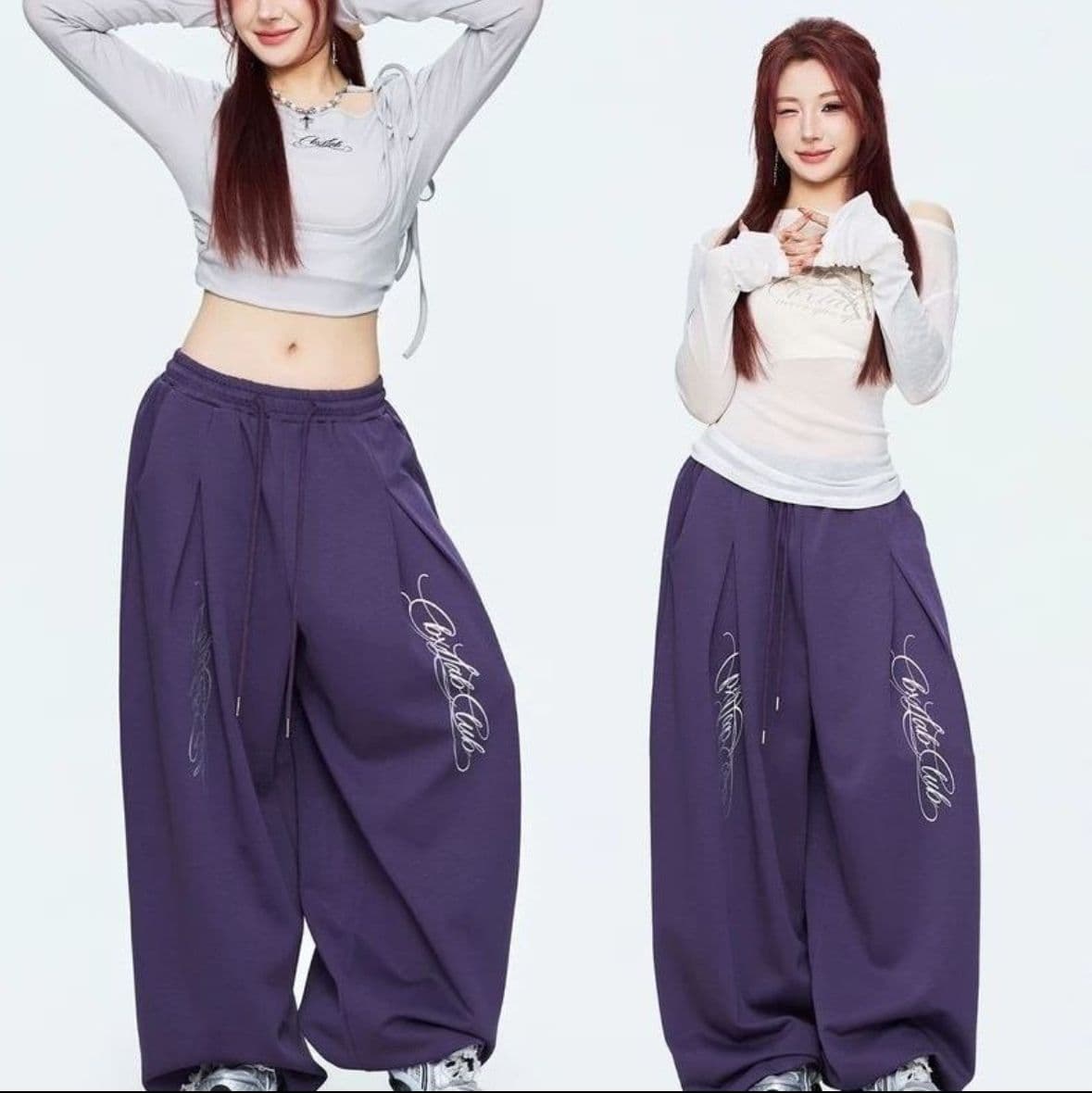 스트리트 댄스 트롤 춤 조수 브랜드 오래된 돈 액체 뜨거운 은 봄 여름 새로운 운동 웃음 하 핫걸 춤추기 버전 캐주얼 긴 바지