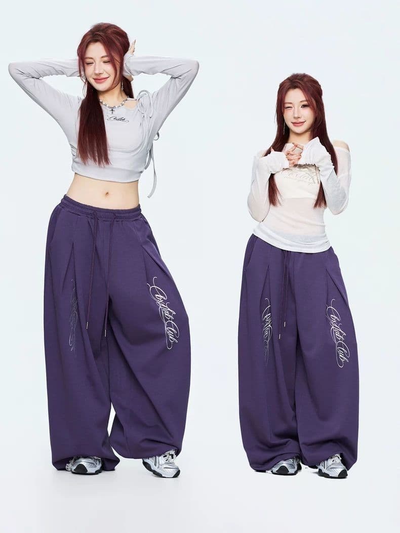 스트리트 댄스 트롤 춤 조수 브랜드 오래된 돈 액체 뜨거운 은 봄 여름 새로운 운동 웃음 하 핫걸 춤추기 버전 캐주얼 긴 바지 상세 이미지 3