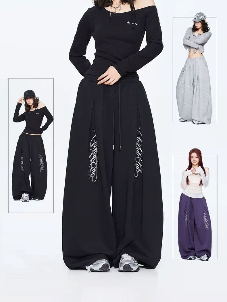 스트리트 댄스 트롤 춤 조수 브랜드 오래된 돈 액체 뜨거운 은 봄 여름 새로운 운동 웃음 하 핫걸 춤추기 버전 캐주얼 긴 바지 상세 이미지 4