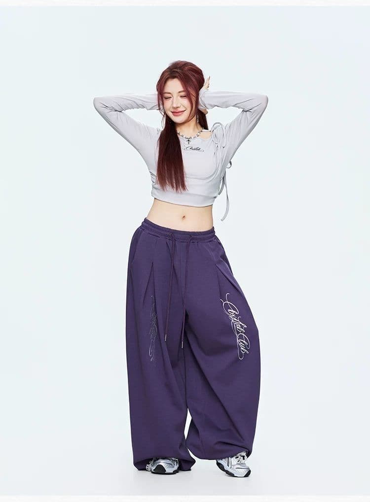 스트리트 댄스 트롤 춤 조수 브랜드 오래된 돈 액체 뜨거운 은 봄 여름 새로운 운동 웃음 하 핫걸 춤추기 버전 캐주얼 긴 바지 상세 이미지 6