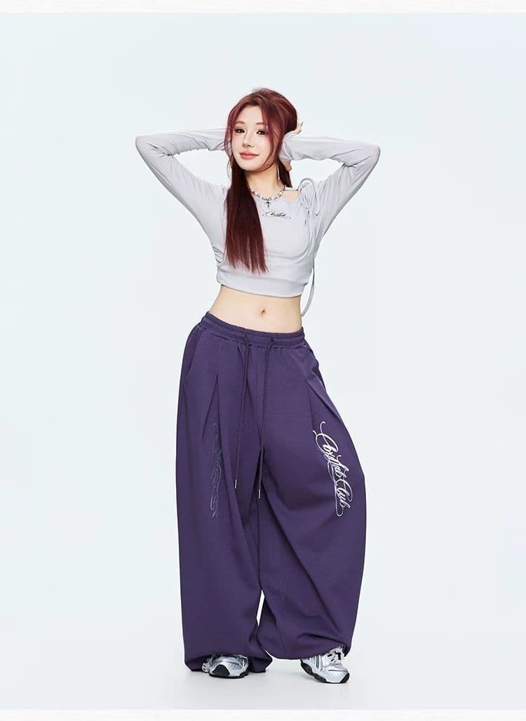 스트리트 댄스 트롤 춤 조수 브랜드 오래된 돈 액체 뜨거운 은 봄 여름 새로운 운동 웃음 하 핫걸 춤추기 버전 캐주얼 긴 바지 상세 이미지 7