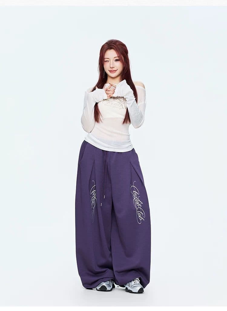 스트리트 댄스 트롤 춤 조수 브랜드 오래된 돈 액체 뜨거운 은 봄 여름 새로운 운동 웃음 하 핫걸 춤추기 버전 캐주얼 긴 바지 상세 이미지 11
