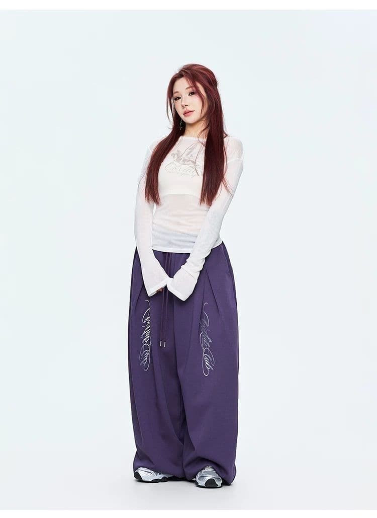 스트리트 댄스 트롤 춤 조수 브랜드 오래된 돈 액체 뜨거운 은 봄 여름 새로운 운동 웃음 하 핫걸 춤추기 버전 캐주얼 긴 바지 상세 이미지 13