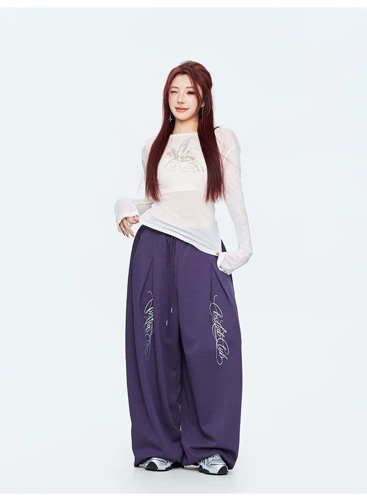 스트리트 댄스 트롤 춤 조수 브랜드 오래된 돈 액체 뜨거운 은 봄 여름 새로운 운동 웃음 하 핫걸 춤추기 버전 캐주얼 긴 바지 상세 이미지 14