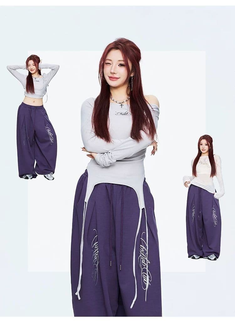 스트리트 댄스 트롤 춤 조수 브랜드 오래된 돈 액체 뜨거운 은 봄 여름 새로운 운동 웃음 하 핫걸 춤추기 버전 캐주얼 긴 바지 상세 이미지 16