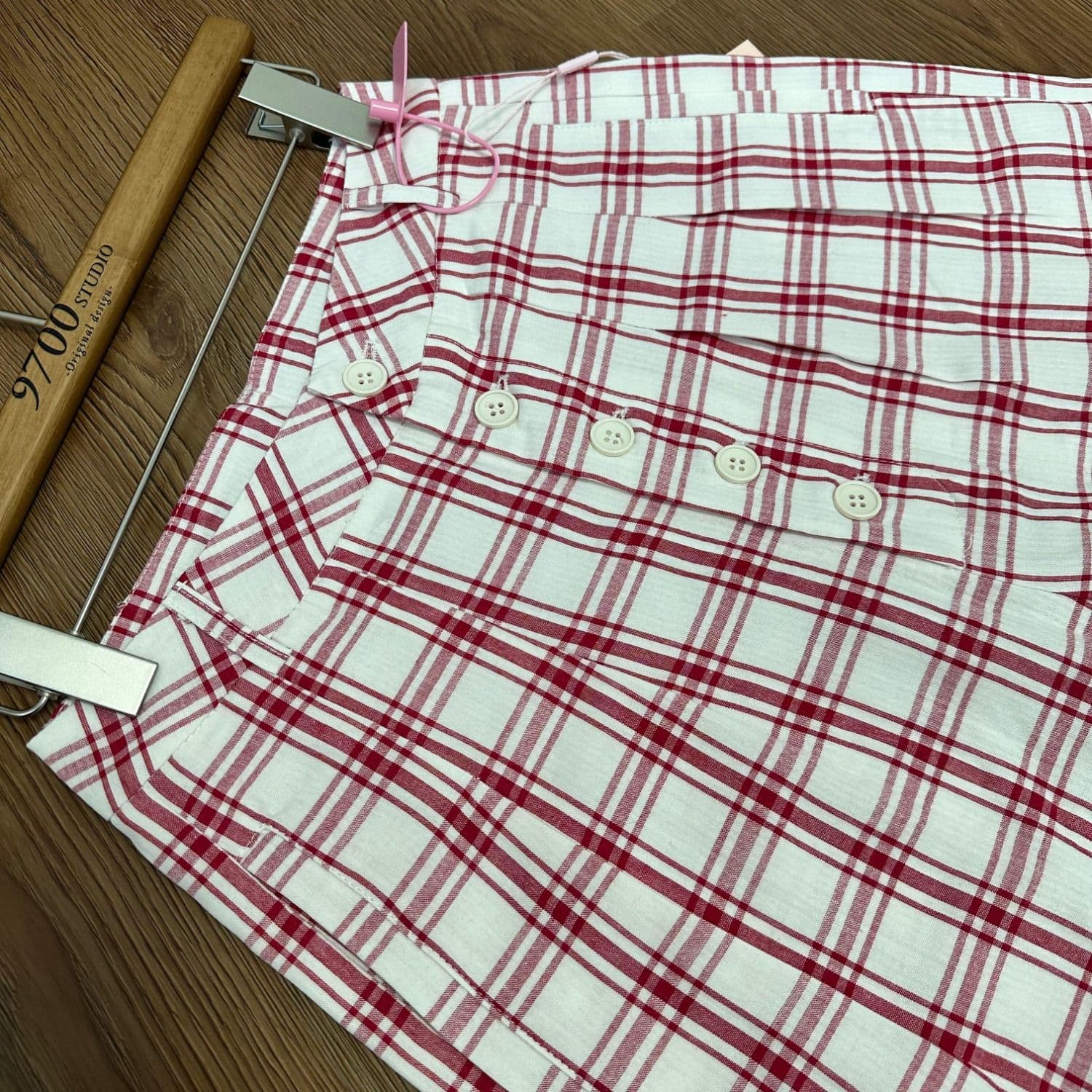정가 순면 체크무늬 복잡한 인터넷 원본 품질 원단 도파민 느긋한 바람 체크무늬 와이드 레깅스 바지 상세 이미지 16
