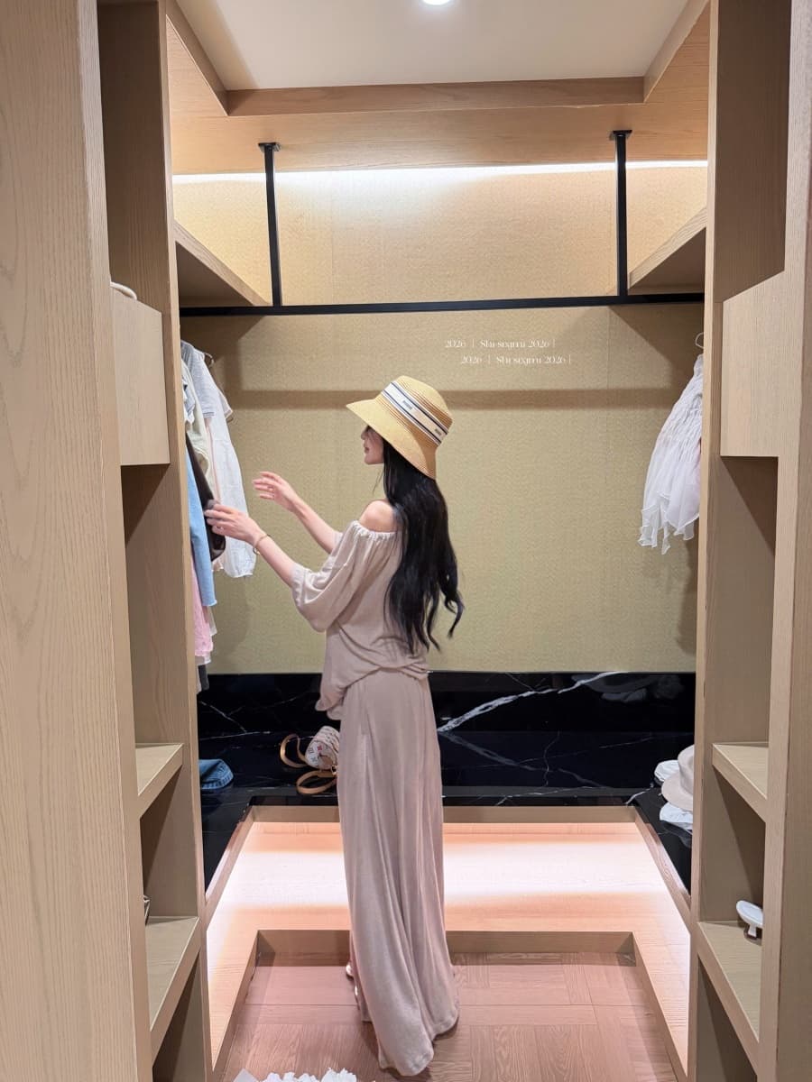 정가 실사 아마 느긋한 루즈핏 대 에디션 펌프 로프 칼라 대 치마 반 스커트 슬림해 보이는 세트 상세 이미지 2