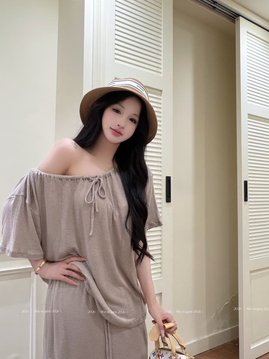 정가 실사 아마 느긋한 루즈핏 대 에디션 펌프 로프 칼라 대 치마 반 스커트 슬림해 보이는 세트 상세 이미지 13
