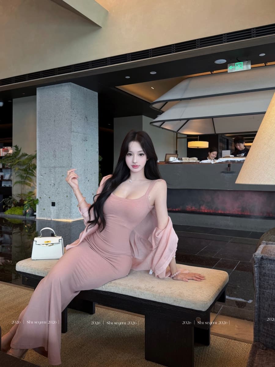 정가 실사 자외선 차단 셔츠 긴팔 u 칼라 몸매 가꾸기 다용도 슬립 드레스 포함 가슴 패드 드레스 상세 이미지 9