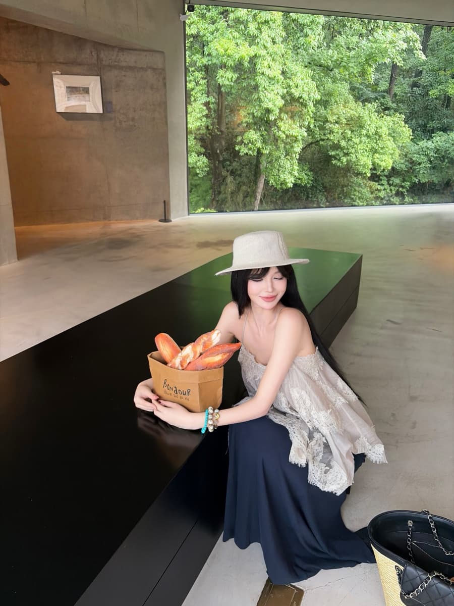 정가 실사 여름 프랑스식 휴가 바람 무거운 작업 레이스 조각 슬립 맨위 상세 이미지 6