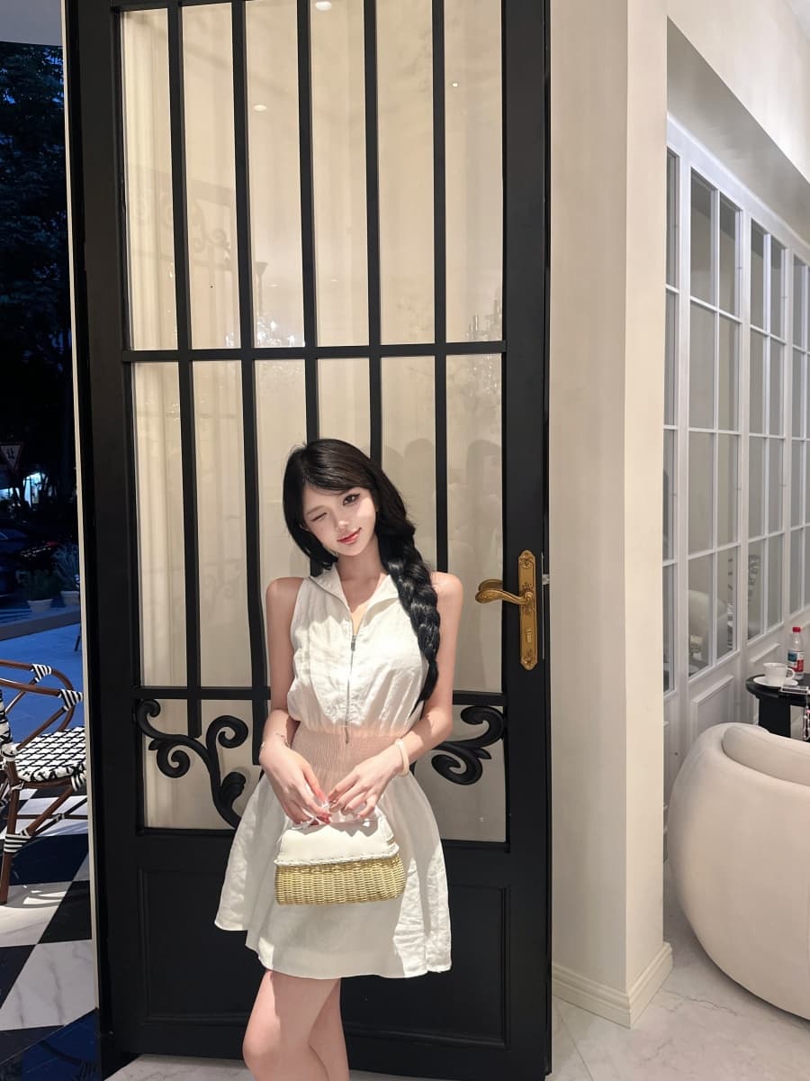 정가 실사 높음 지혜 오래된 돈 바람 아마 허리 수축 슬림해 보이는 드레스 상세 이미지 1