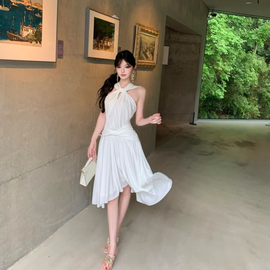 정가 실사 도루 가을 비틀림 펌프 Pleat 행침 목 드레스