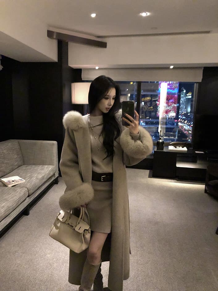 품격 허리 수축 타이트 스커트 스웨터 치마 2026 가을 겨울 새로운 몸매 가꾸기 인사이드 가져 가라. 니트 드레스 벨트 포함 상세 이미지 20