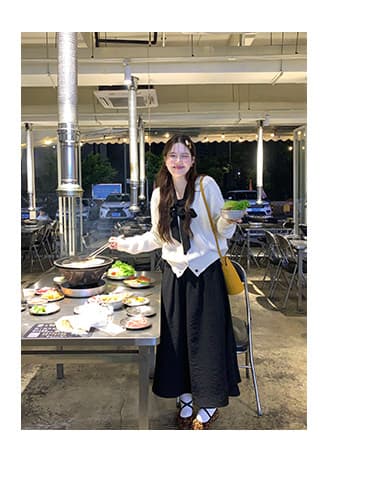 화재 화재 화재 우유 서리 복숭아 복숭아 한국 스타일 행침 목 니트 긴 소매 여성 드레스 부드러운 바람 허리 수축 봄 드레스 롱 스커트 상세 이미지 5