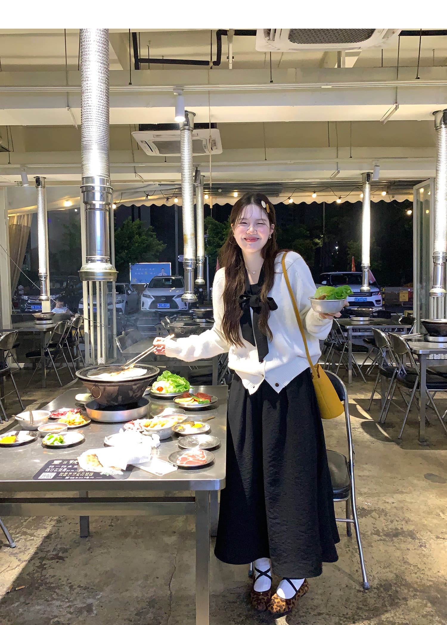 화재 화재 화재 우유 서리 복숭아 복숭아 한국 스타일 행침 목 니트 긴 소매 여성 드레스 부드러운 바람 허리 수축 봄 드레스 롱 스커트 상세 이미지 29