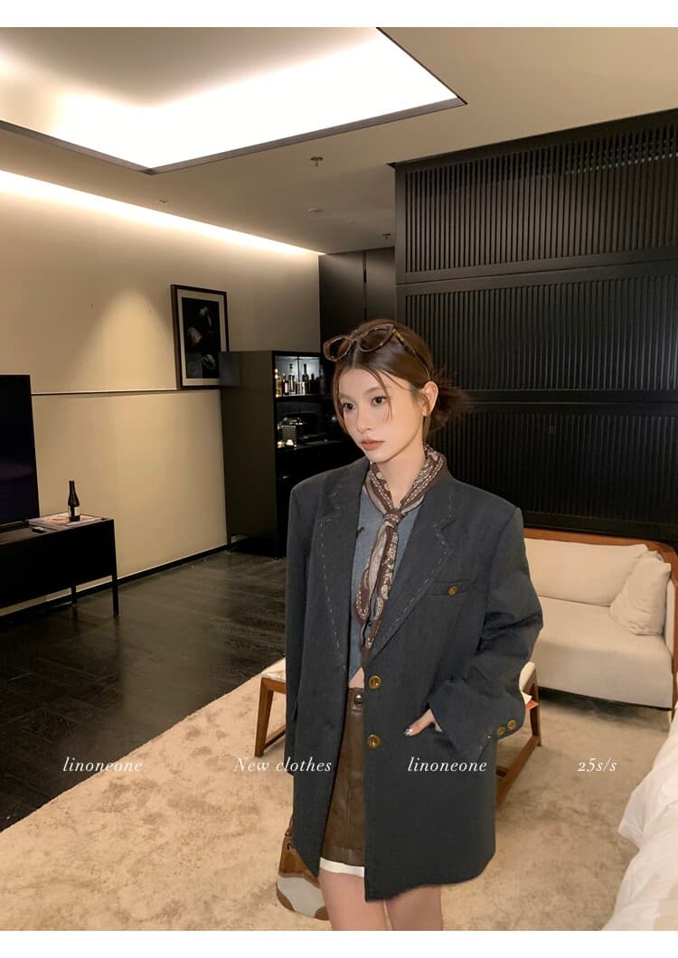 linoneone 조금 니켈 맛 귀여운 강아지 니트 스웨터 오픈 가디건 슬립 퍼프 반신 치마 세트 상세 이미지 28