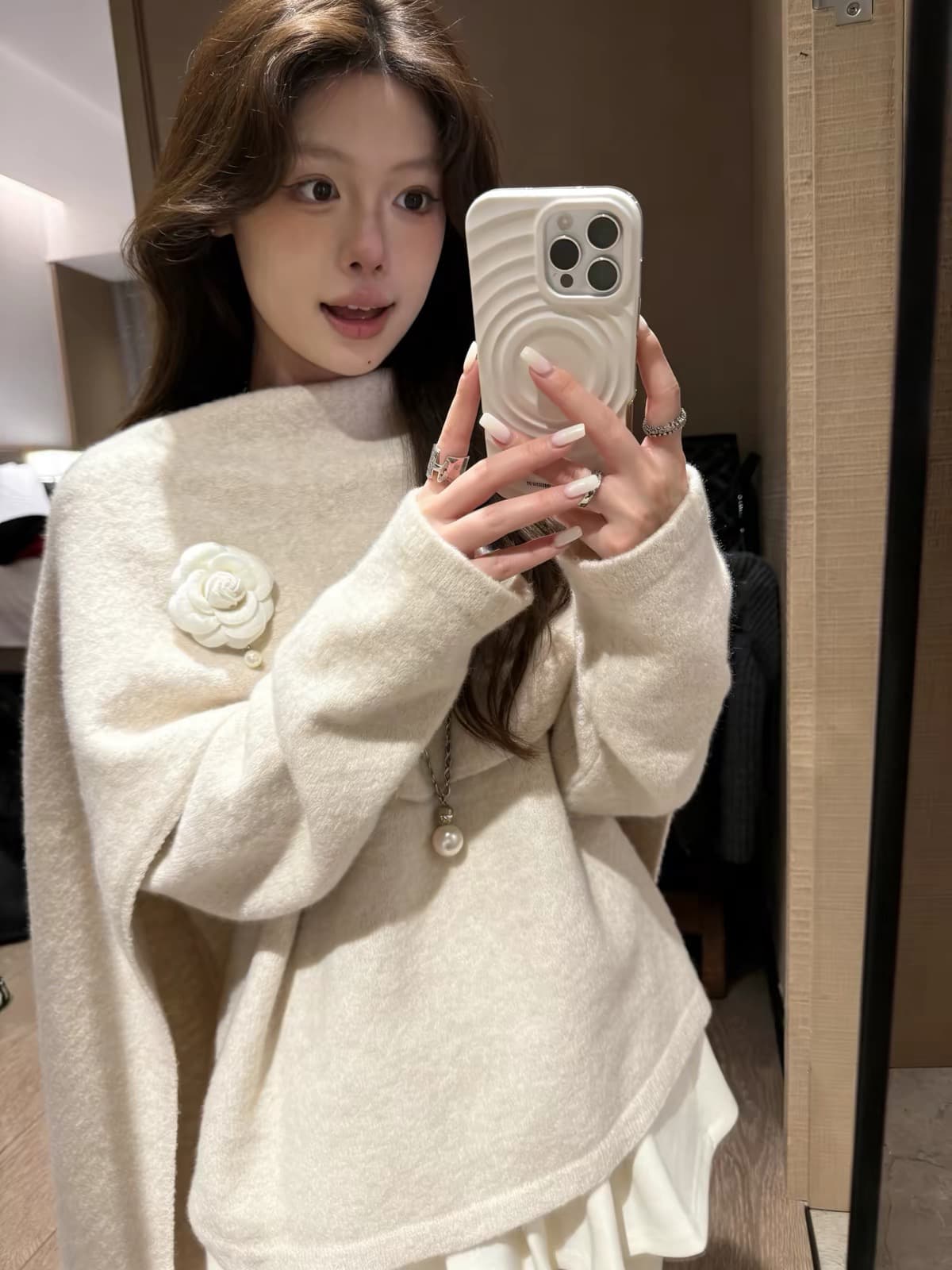 balam 망토 숄 스웨터 여자 가을 겨울 한 스타일 분위기 센스 디자인 부드러운 찹쌀 풀오버 다용도 니트 스웨터 맨위 상세 이미지 3