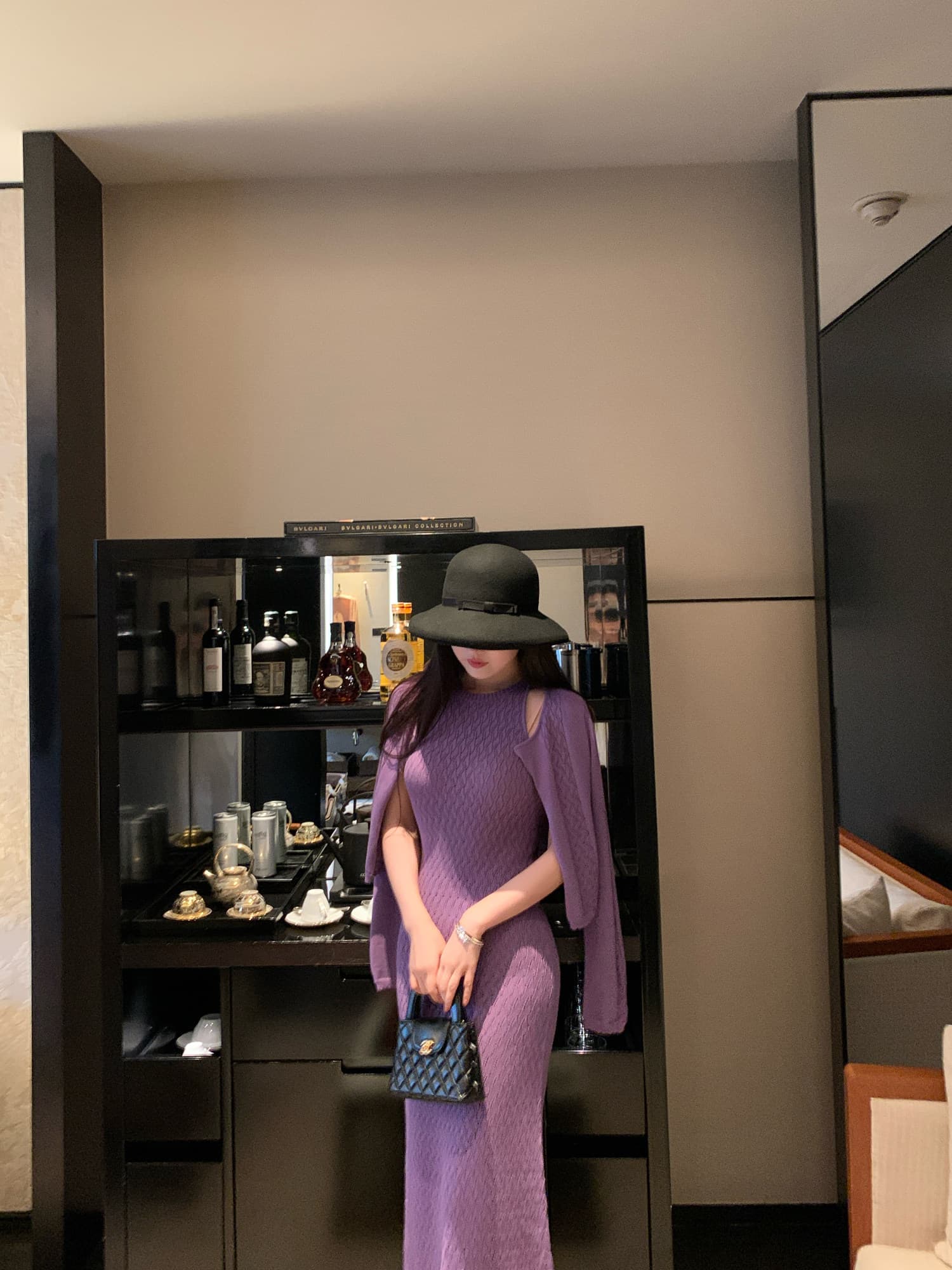 the swan 부문 피닉스 빛 럭셔리 부드러운 자매 프랑스식 우아함 링 그리드 니트 오픈 가디건 몸매 가꾸기 타이트 스커트 드레스 상세 이미지 49