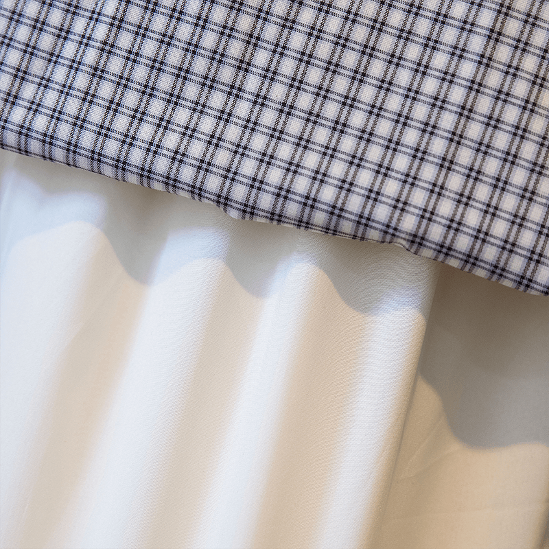 실사 2026 빅 사이즈 여성 의류 여름 섹션 지방 mm 품격 디자인 센스 불규칙 패치워크 표지 배 슬림해 보이는 반신 스커트 상세 이미지 16