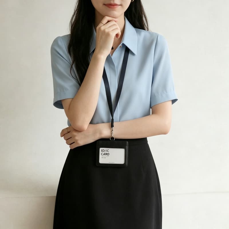 2026 화이트 쉬폰 반팔 셔츠 여성 여름 경력 맨위 정장 면접 착용 가져 가라. 긍정적 인 로드 중 셔츠 상세 이미지 11