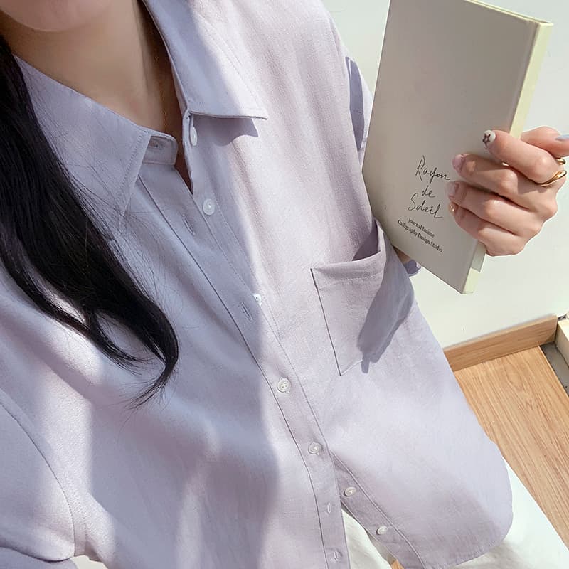 실사 2026 아마 여성 셔츠 봄 여름 섹션 느슨함 센스 자외선 차단 긴팔 맨위 오래된 돈 바람 면 린넨 셔츠 재킷