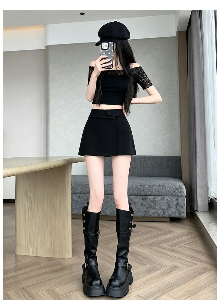 실사 2026 봄 여름 새로운 패션 한 마디 슬림해 보이는 하이웨이스트 불규칙 정장 다용도 반신 스커트 상세 이미지 23