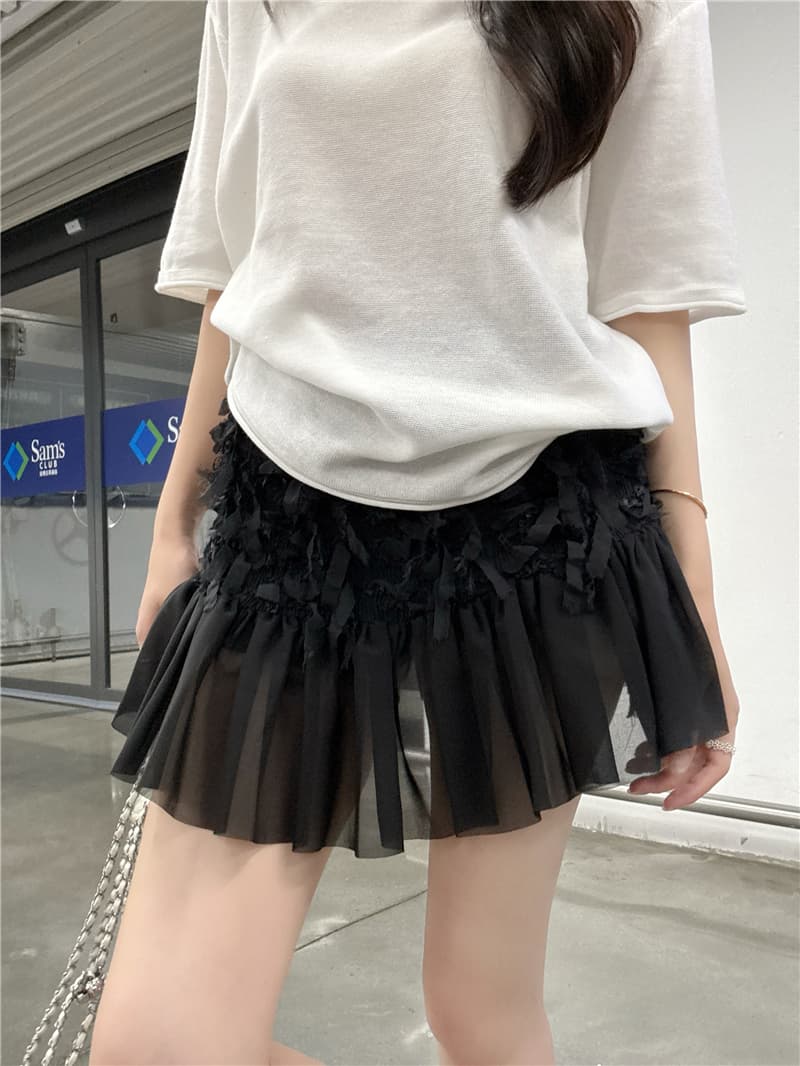 정가 실사 프랑스식 낭만주의 술 패치워크 자카드 반신 스커트 여성 프릴 망사 치마 쉬폰 타이트 스커트 미니 스커트 상세 이미지 3