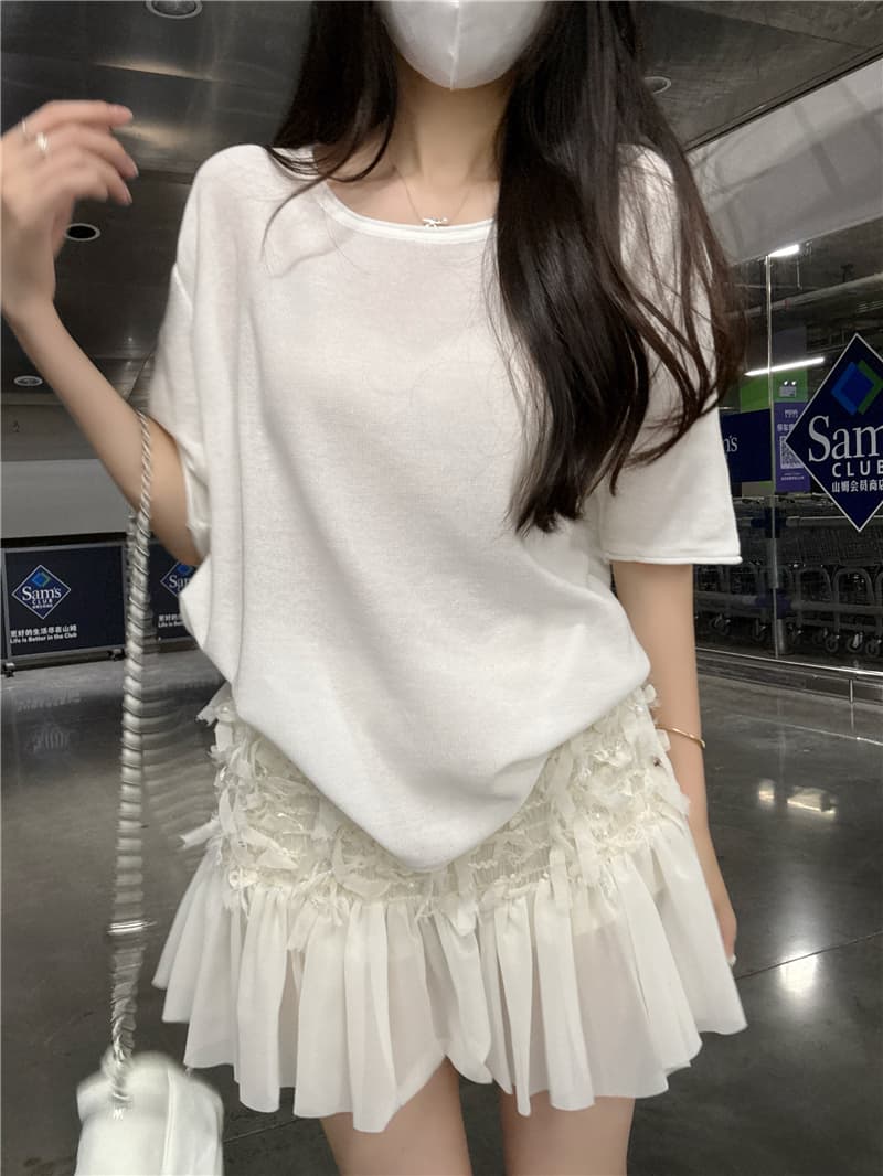 정가 실사 프랑스식 낭만주의 술 패치워크 자카드 반신 스커트 여성 프릴 망사 치마 쉬폰 타이트 스커트 미니 스커트 상세 이미지 9