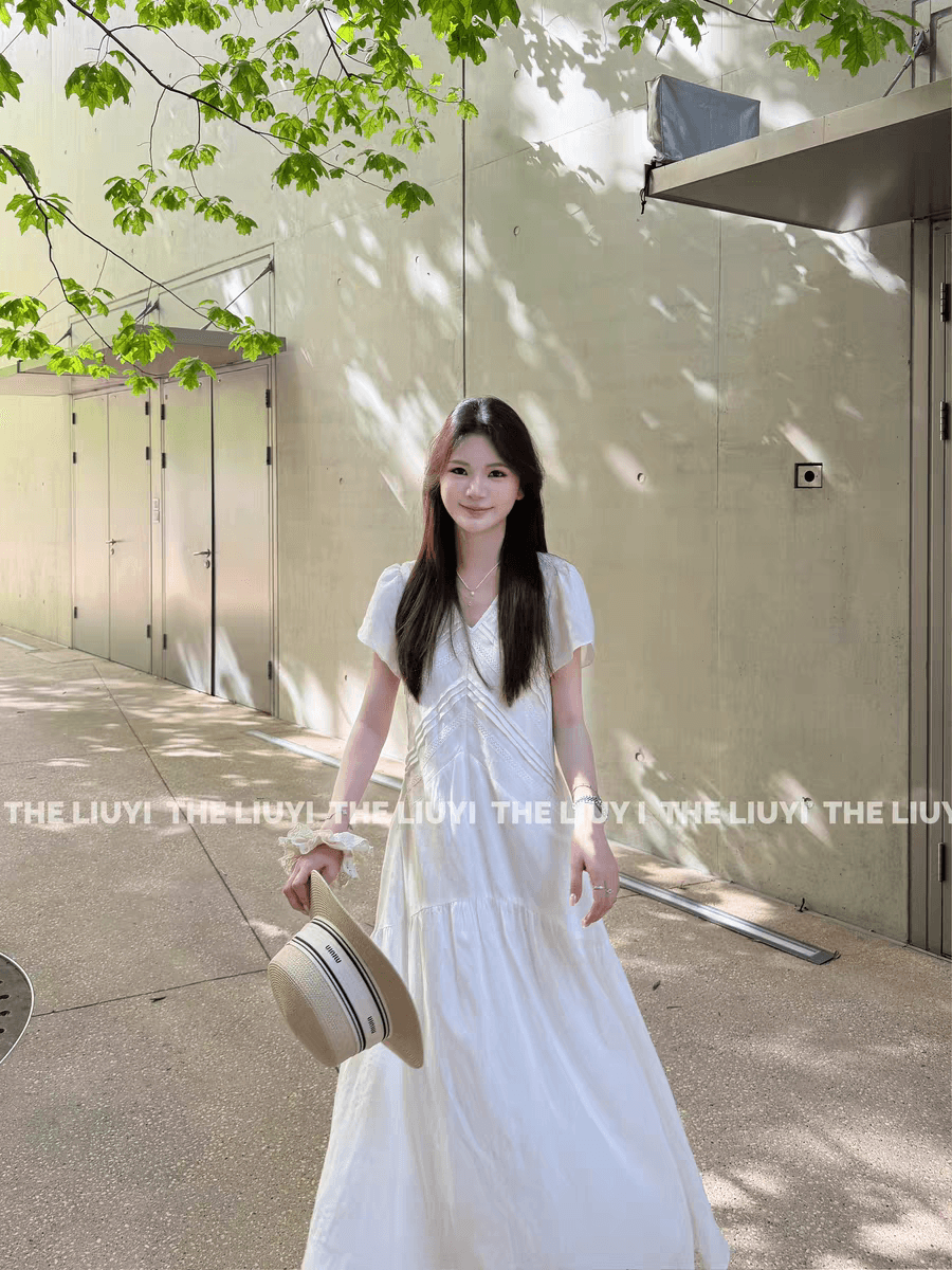 무거운 작업 명중 Pleat 허리 수축 슬림해 보이는 드레스