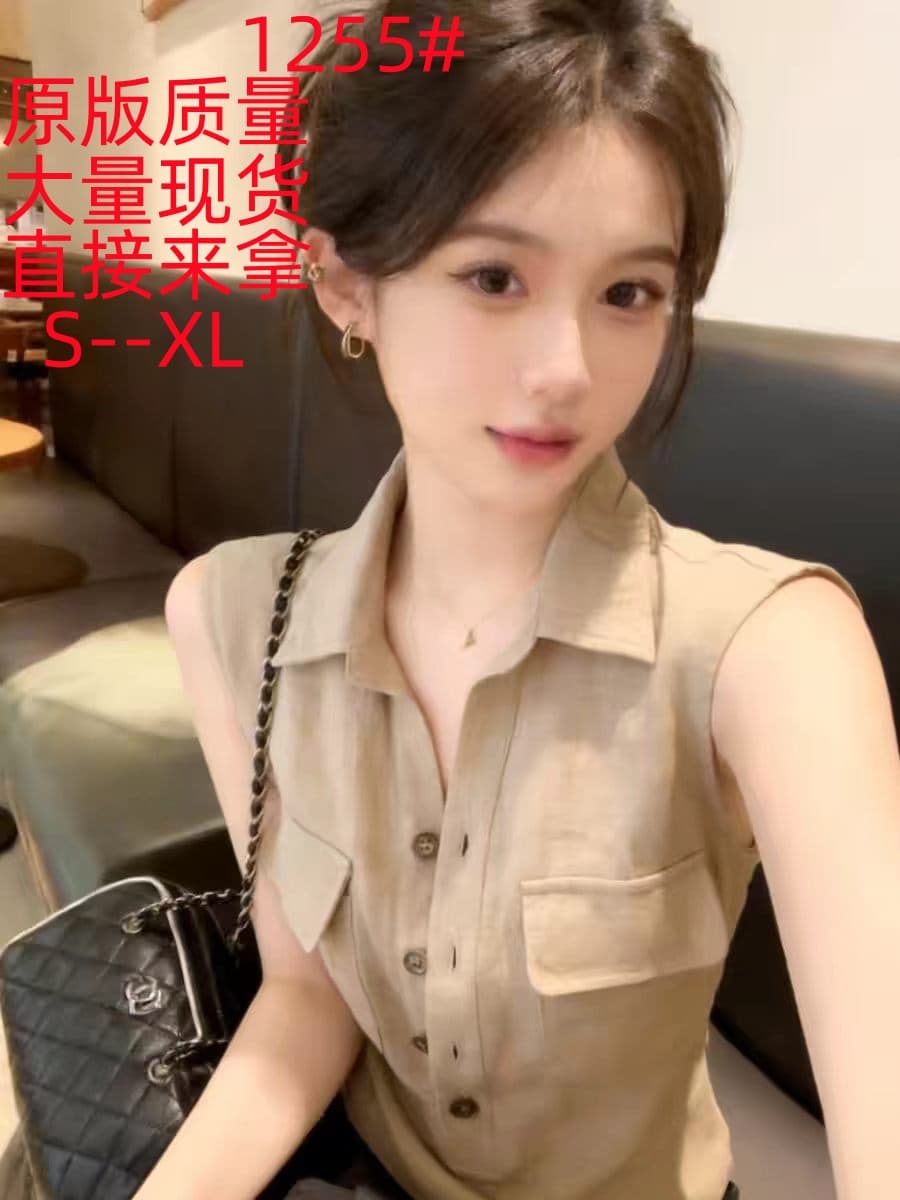 여름 Chic 프랑스식 워크웨어 레트로 베스트 조끼 여성 외출용 디자인 센스 몸매 가꾸기 POLO 칼라 맨위 자이언트 잘 생긴