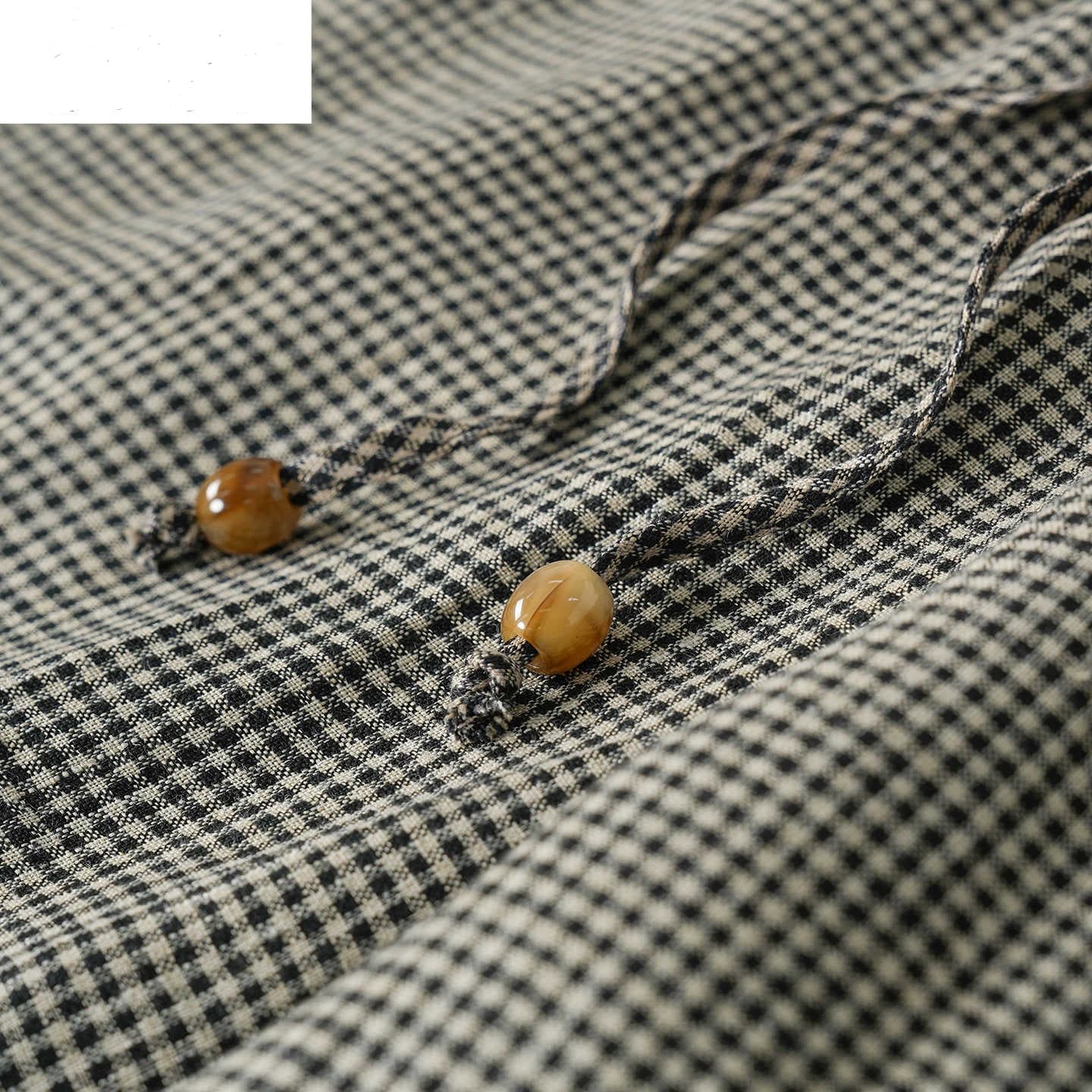 공식 그림 느슨함 센스 면 린넨 체크무늬 와이드 레그 팬츠 캐주얼 바지 스트레이트 문예 레트로 루즈핏 봄 여름 새로운 이미지 3
