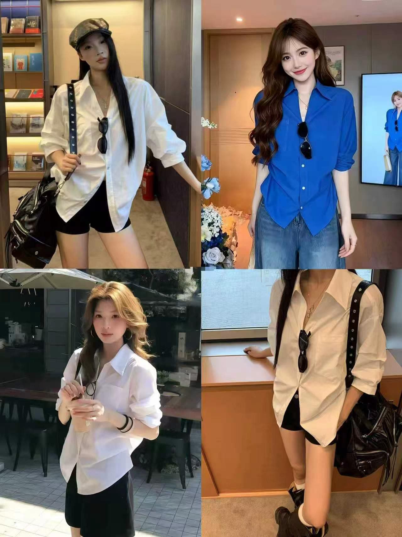 레드 맨 파빌리온 화이트 여성 셔츠 봄 착용 가져 가라. 2026 새로운 프랑스식 맨위 루즈핏 디자인 센스 고급 센스 셔츠 상세 이미지 1