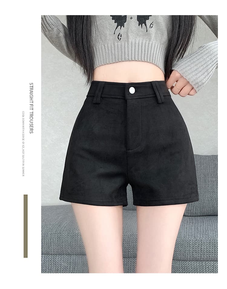 실사 아메리칸 레트로 디자인 센스 스웨이드 원단 2026 새로운 가을 겨울철 반바지 여성 슬림해 보이는 패션 핫 바지 상세 이미지 23