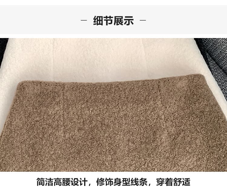 실사 두꺼운 양털 플리스 반신 스커트 여성 가을 겨울철 하이웨이스트 한 마디 스트레이트 타이트 스커트 밝은색 새로운 짧은 치마 상세 이미지 41