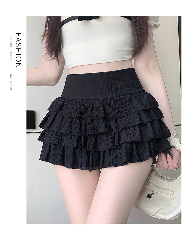실사 새로운 순수한 욕망 바람 플리츠 미니 스커트 여성 디스플레이 높음 슬림해 보이는 화이트 케이크 드레스 인터넷 유명인 치마바지 상세 이미지 24