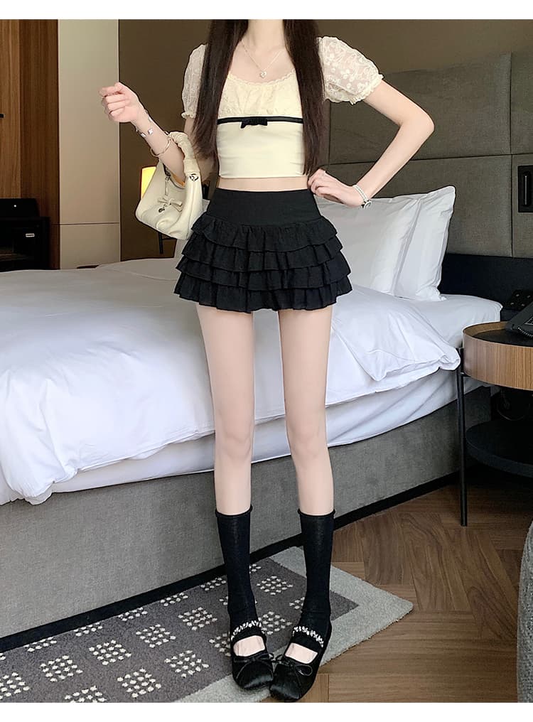 실사 새로운 순수한 욕망 바람 플리츠 미니 스커트 여성 디스플레이 높음 슬림해 보이는 화이트 케이크 드레스 인터넷 유명인 치마바지 상세 이미지 31