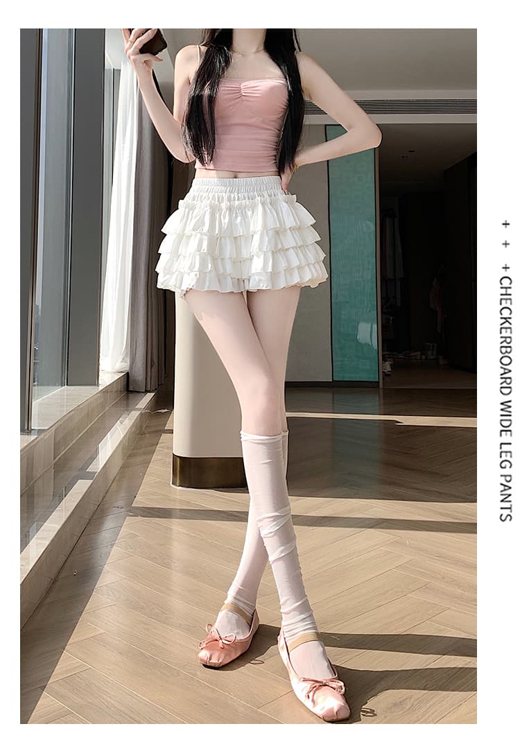 실사 2026 새로운 순수한 욕망 바람 플리츠 미니 스커트 여성 디스플레이 높음 슬림해 보이는 화이트 케이크 드레스 인터넷 유명인 치마바지 상세 이미지 23