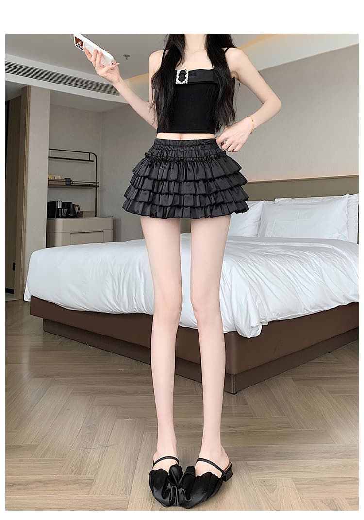 실사 2026 새로운 순수한 욕망 바람 플리츠 미니 스커트 여성 디스플레이 높음 슬림해 보이는 화이트 케이크 드레스 인터넷 유명인 치마바지 상세 이미지 28