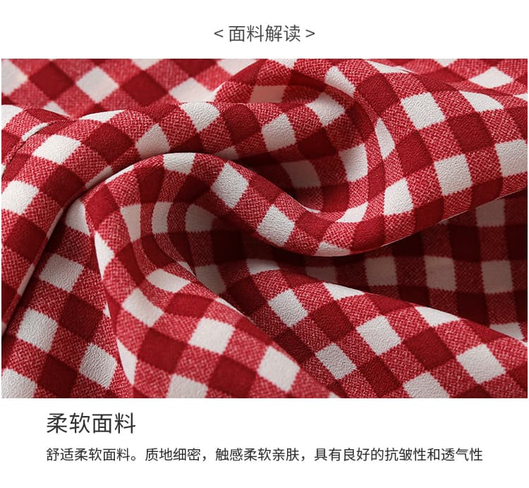 프릴 라운드 넥 체크무늬 반팔 셔츠 여름 새로운 다용도 x 패션 외국 가스 루즈핏 얇은 스타일 연령 감소 맨위 상세 이미지 10
