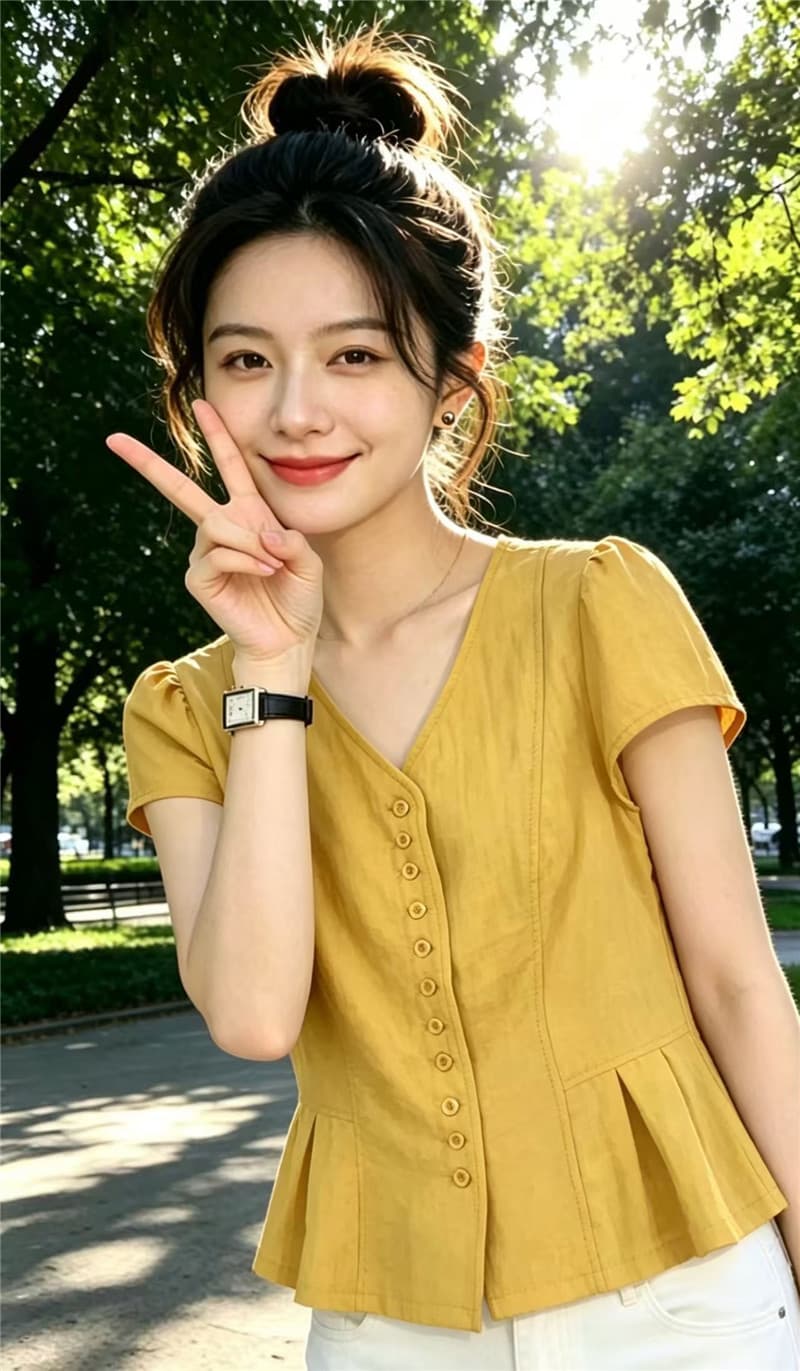 폭발 삼색 작은 대중 패션 외국 가스 다용도 반팔 여성 2026 여름 새로운 한 부서 몸매 가꾸기 슬림해 보이는 연령 감소 맨위 이미지 2
