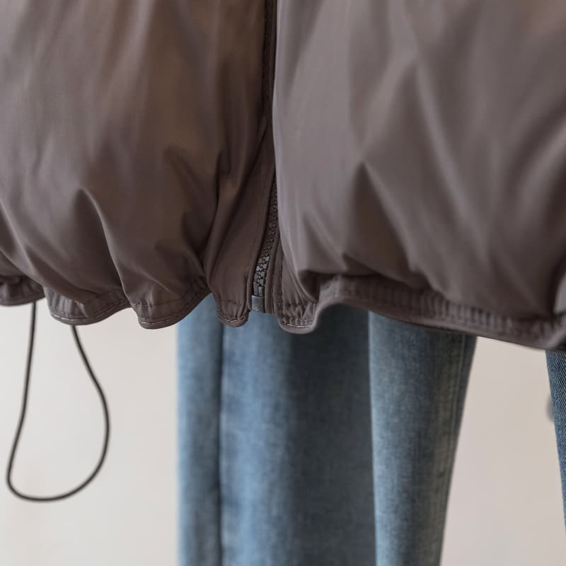 실사 빅 사이즈 여성 의류 가을 겨울 새로운 루즈핏 조끼 어깨 베스트 맨위 다용도 슬림해 보이는 보온 재킷 상세 이미지 35