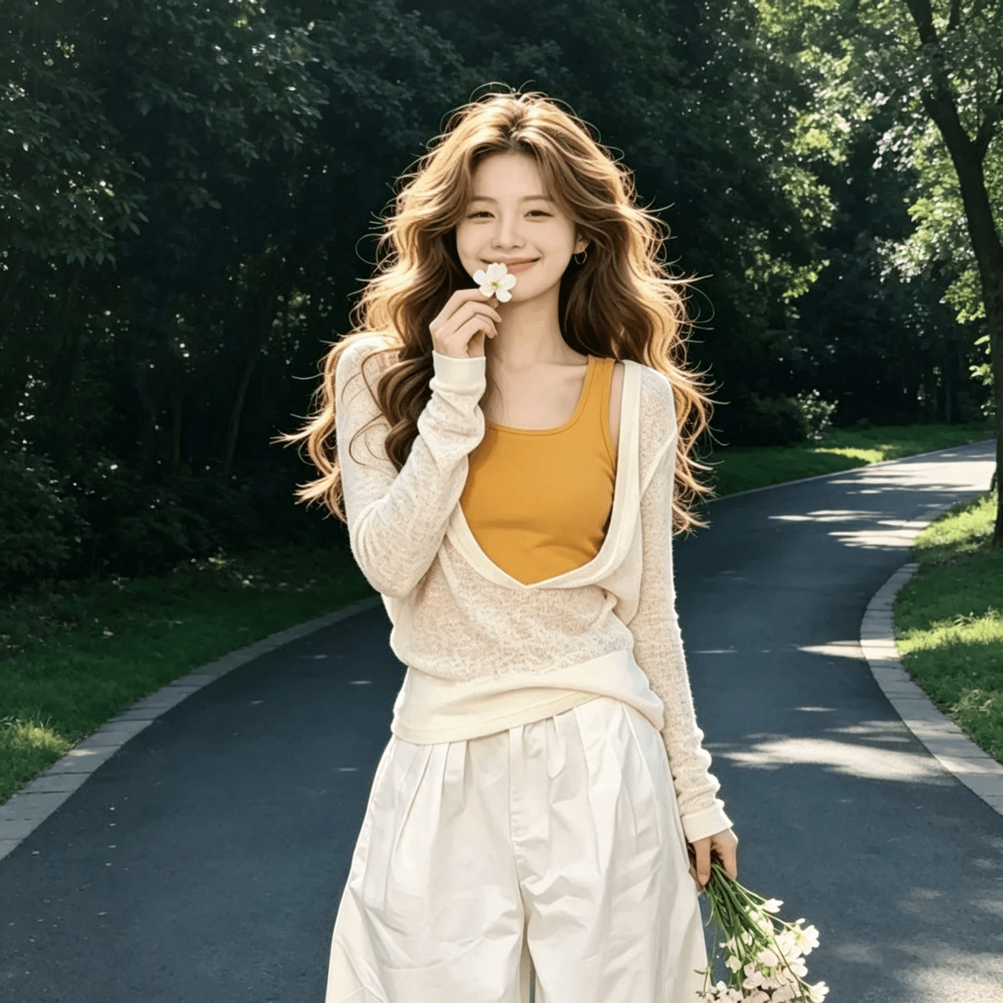 빅 사이즈 여성 의류 디자인 센스 V넥 자외선 차단 블라우스 투피스 조끼 여성 여름 새로운 지방 mm 자이언트 슬림해 보이는 세트 이미지 2
