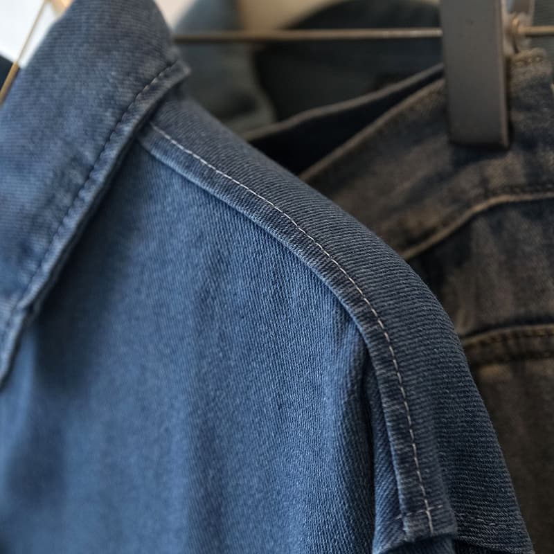 실사 빅 사이즈 가을 새로운 자수 POLO 칼라 데님 여성 코트 디자인 센스 Chic 배색 버클 다용도 맨위 상세 이미지 4