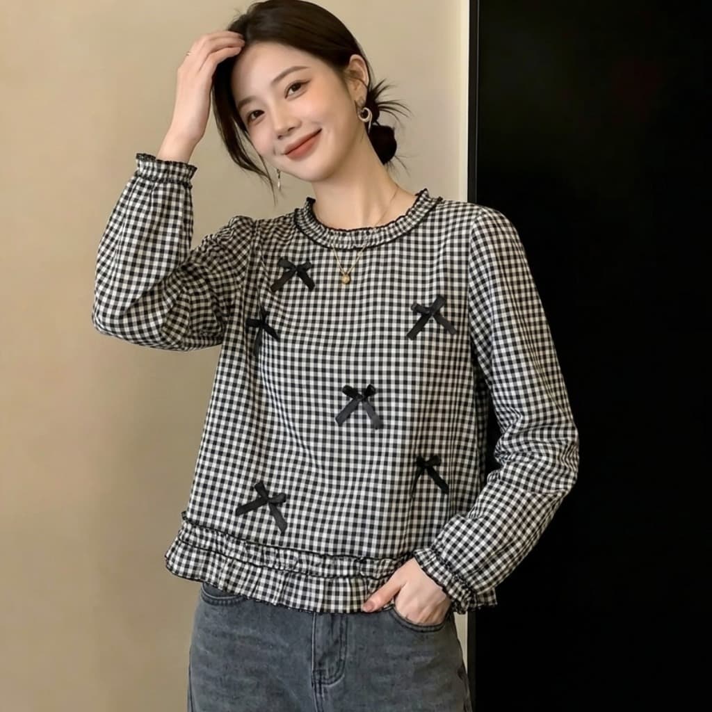 실사 빅 사이즈 2026 이른 가을 새로운 디자인 센스 3 차원 장식 여성 셔츠 패션 외국 가스 슬림해 보이는 다용도 맨위 이미지 5