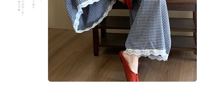 지금 여름 새로운 한국 스타일 프린트 t 보내기 헤드 플라워 체크무늬 케이크 드레스 투피스 세트 출산 착용 상세 이미지 7