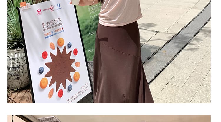 재고 있음 여름 신제품 품격 패션 출퇴근 캐주얼 세트 니트 슬립 드레스 표지 롱 스커트 상세 이미지 61