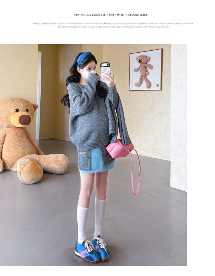 실사 xian 물품 가을 겨울 새로운 임신 엄마 스웨터 세트 상세 이미지 32