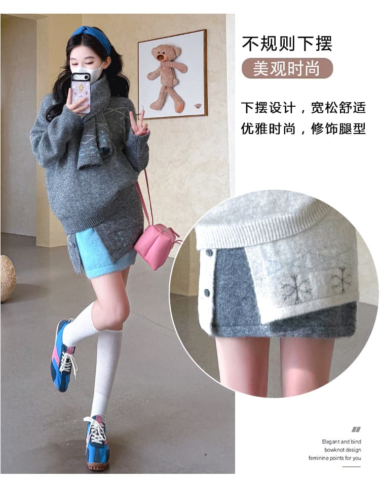 실사 xian 물품 가을 겨울 새로운 임신 엄마 스웨터 세트 상세 이미지 8