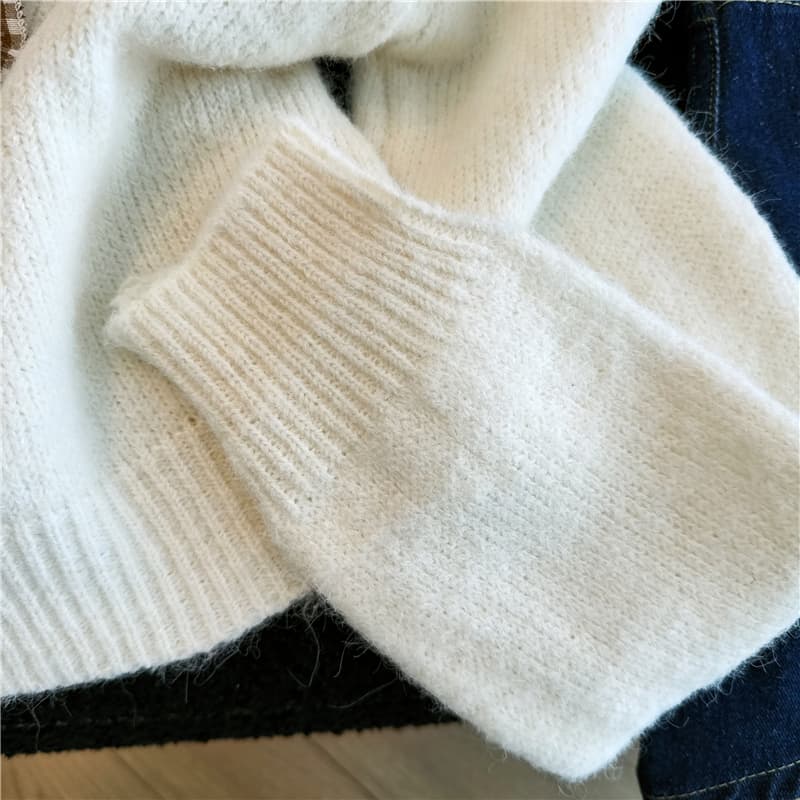한 번 작은 짭짤한 한 부서 쇼트 스타일 스웨터 오픈 가디건 여성 가을 겨울철 작은 키 디자인 센스 느긋한 니트 재킷 맨위 상세 이미지 7